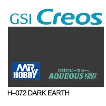Mr Hobby (Gunze) H072 Aqueous Semi-Gloss Dark Earth Acrylic Paint 10ml
